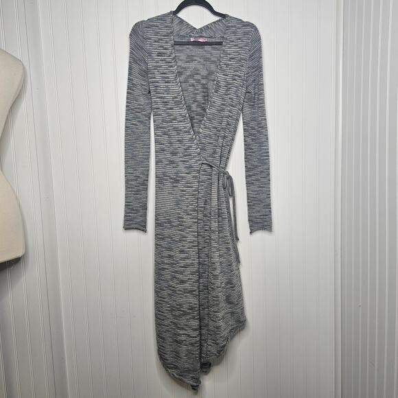 CALYPSO St. Barth Women's Gray Baby Alpaca Wrap Cardigan Size XS Longline Soft - Picture 6 of 14